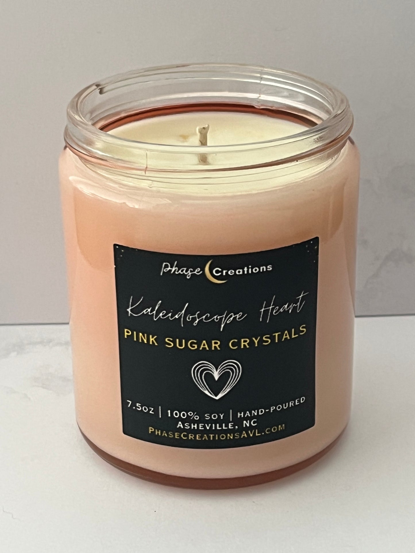 KALEIDOSCOPE HEART ~ Pink Sugar Crystals | Hand-poured Premium Soy Candle