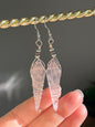 WIRE-WRAPPED ROSE QUARTZ KITE DANGLE | Gemstone Earrings
